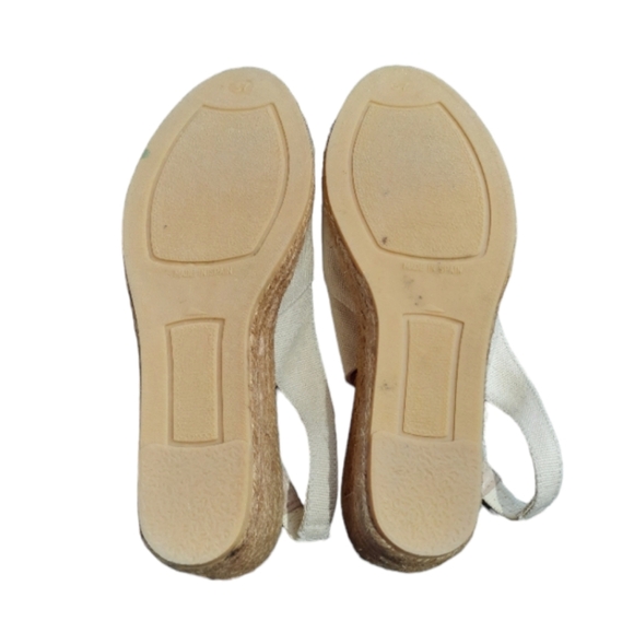 Viscata Barcelona Womens Llansa Canvas Espadrille Sandal Wedges Beige Size EU 37 - Picture 6 of 9